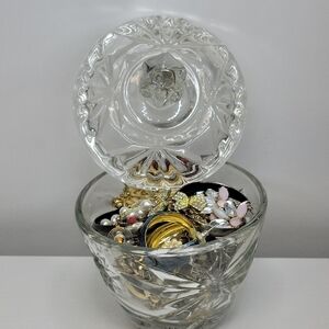 Glass  Dish with Earrings